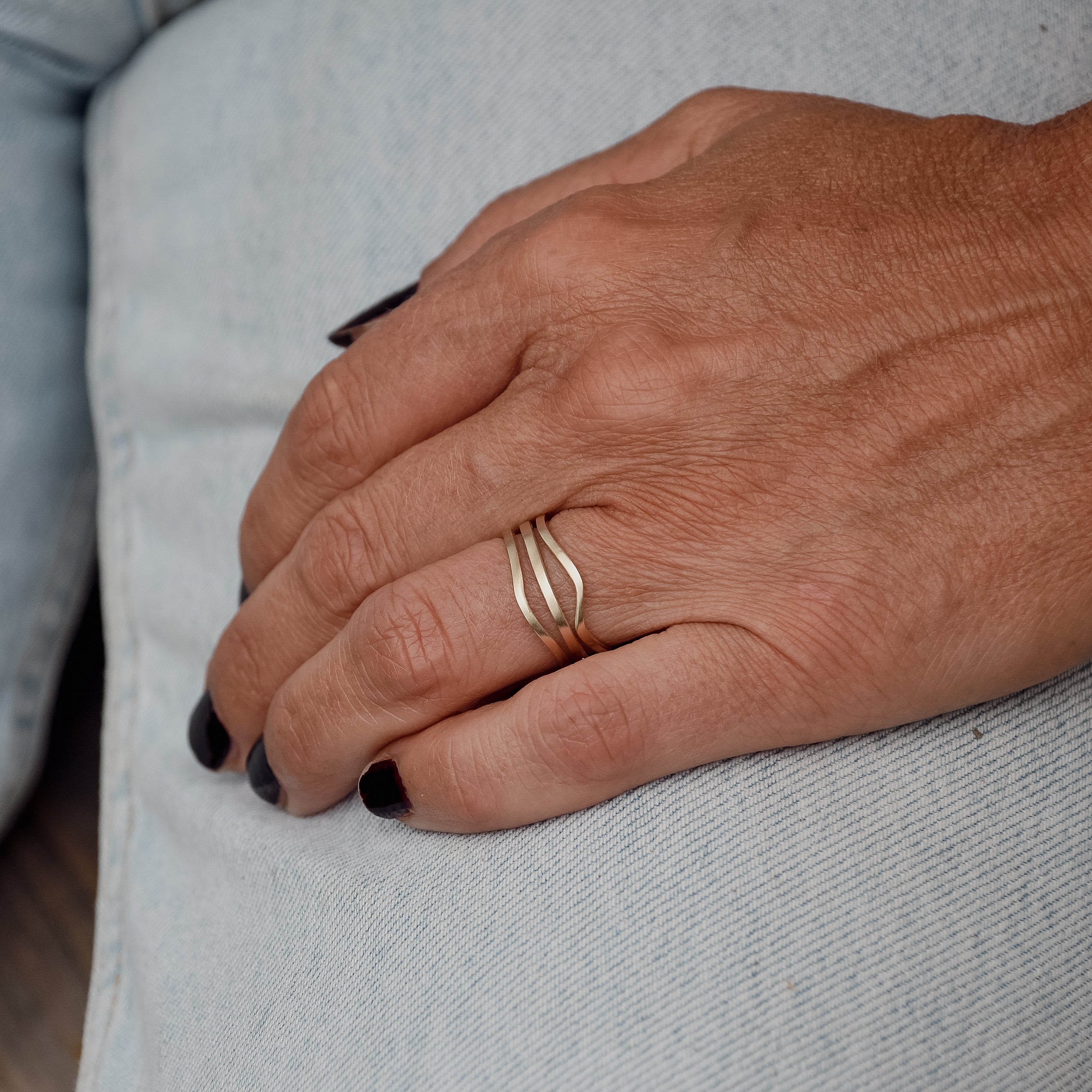 Cascade Ring "3" in 585/- Gold